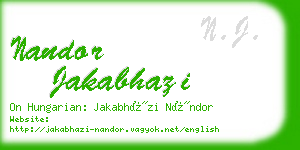 nandor jakabhazi business card